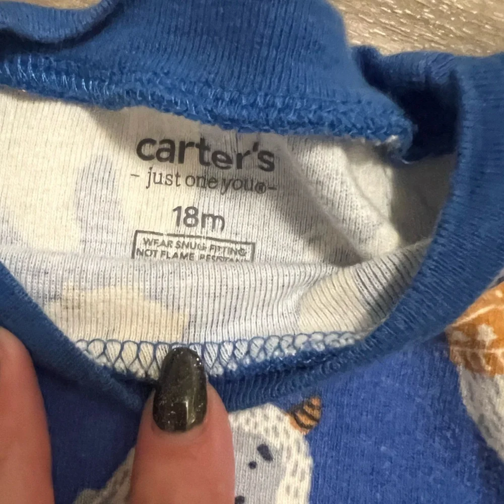 Carter's Gray and Blue Graphic Yeti Pajama Set